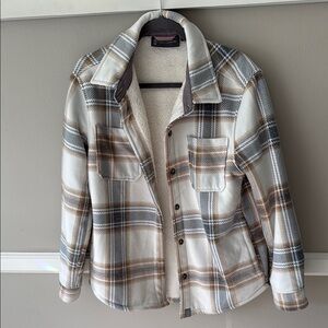 Plaid Sherpa-Lined Jacket
